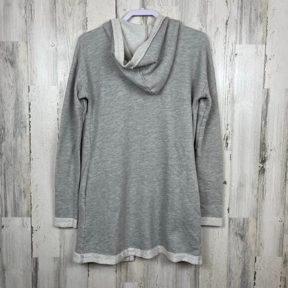 BDG Urban Outfitters hoodie cardigan longline distressed hems pockets gray small - Picture 8 of 8